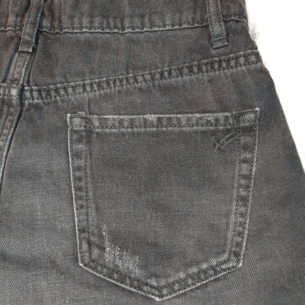 William Rast Black High Rise Distressed Button Fly Shorts - Picture 7 of 8
